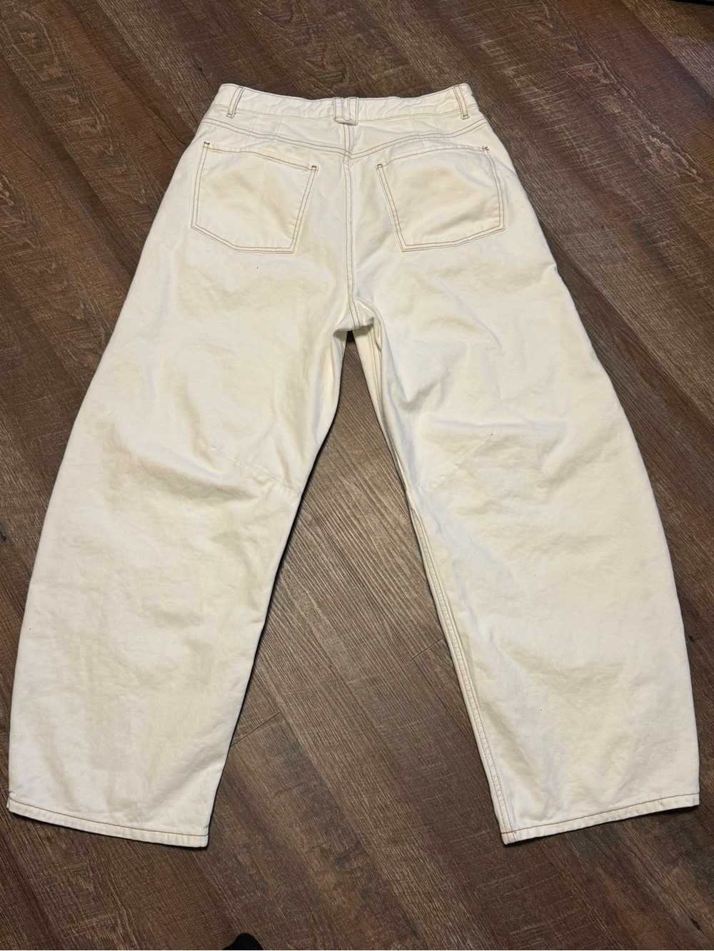 ASOS ARRANGE Sydney Off White/White Denim/Cotton Barrel Leg Jeans US 12 - Picture 8 of 15